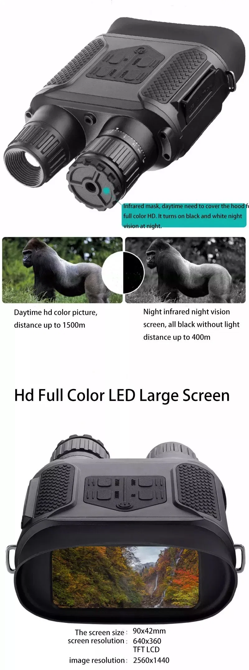 Outdoor Adventure Thermal Binoculars Unique Take Photo Video Long Range HD Infrared Digital Night Vision Binoculars
