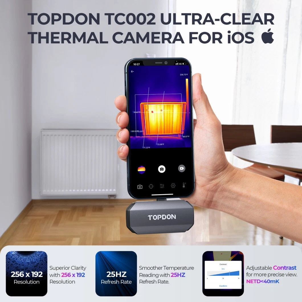 Topdon Tc002 New Arrival Ios Mobile Smartphone Use Mini Portable High Resolution Thermography Measurement IR Infrared Thermal Imaging Camera Thermal Imager