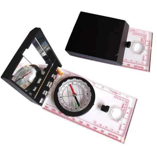 High Quality Acrylic Compass Map Scale Ruler Luminous Folding Glow Compass 
