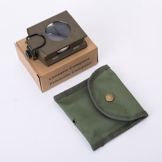 Green Multifunction Outdoor Compass with Level Slope Scale 360 Degree Luminous Turnable