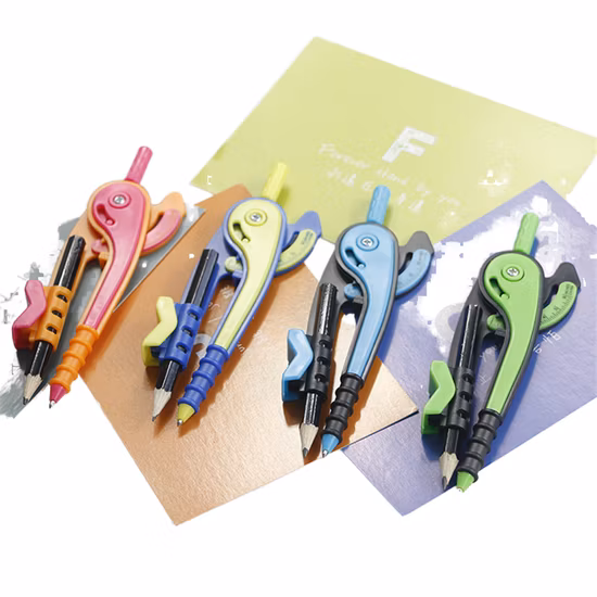 Plastic Safety School Geometry Compass with Pencil